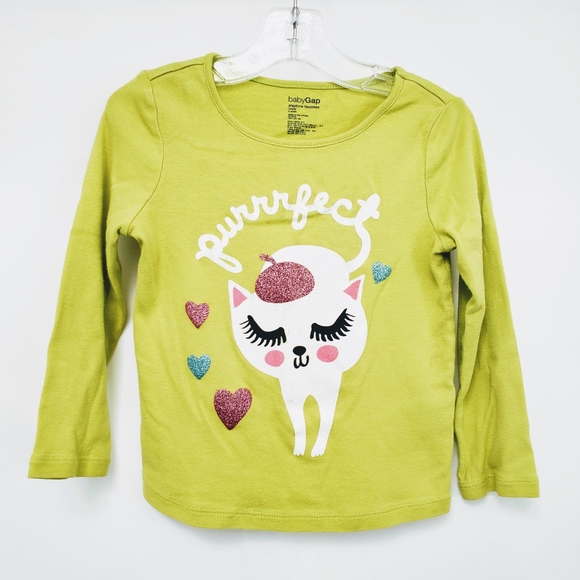 Green BabyGap Purrfect Kitty Tee - Picture 1 of 5